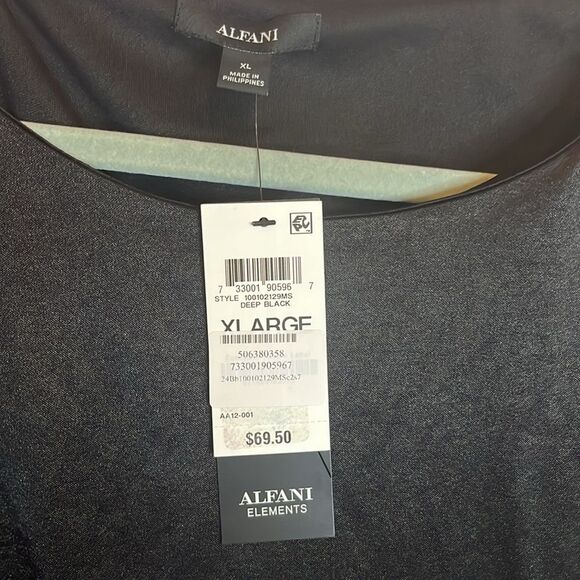 NWT ALFANI ONE SHORT SLEEVE FASHION TOP IN BLACK SIZE XL. - Picture 8 of 10